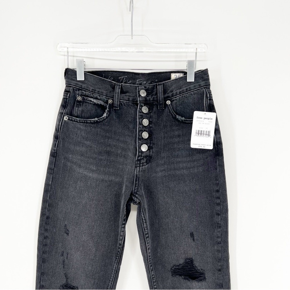 NWT Free People Blossom Rigid High Rise Skinny Jeans 25 Day or Night Wash - Picture 5 of 9